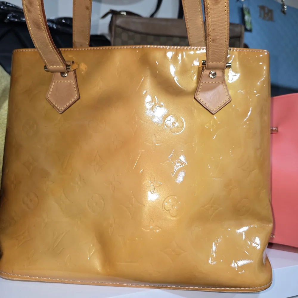 Louis Vuitton Yellow Monogram Vernis Houston Tote